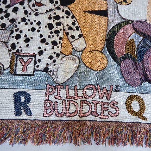 1996 Goodwin Weavers Pillow Buddies Kids Tapestry Throw Blanket Nursery Animals - Picture 4 of 16